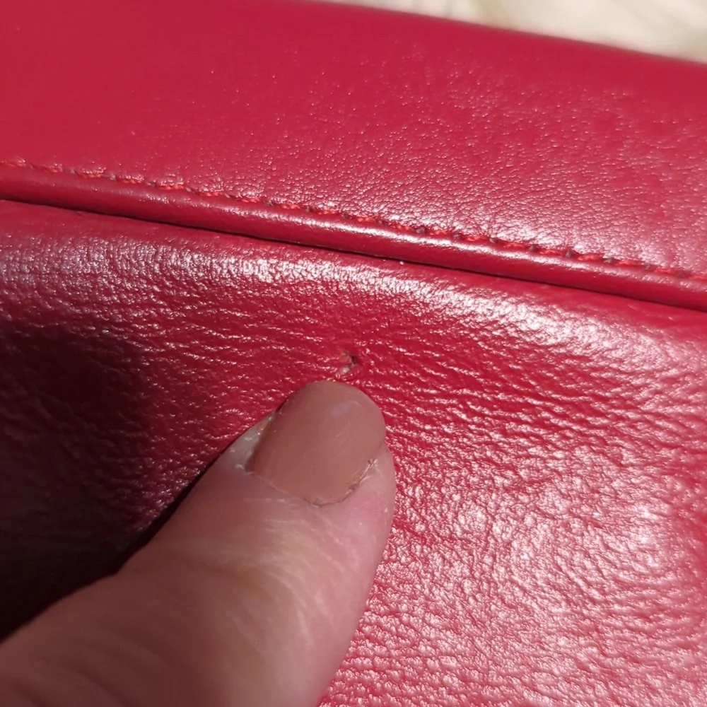 Vintage Red Aigner Shoulder Bag Purse - Picture 8 of 8